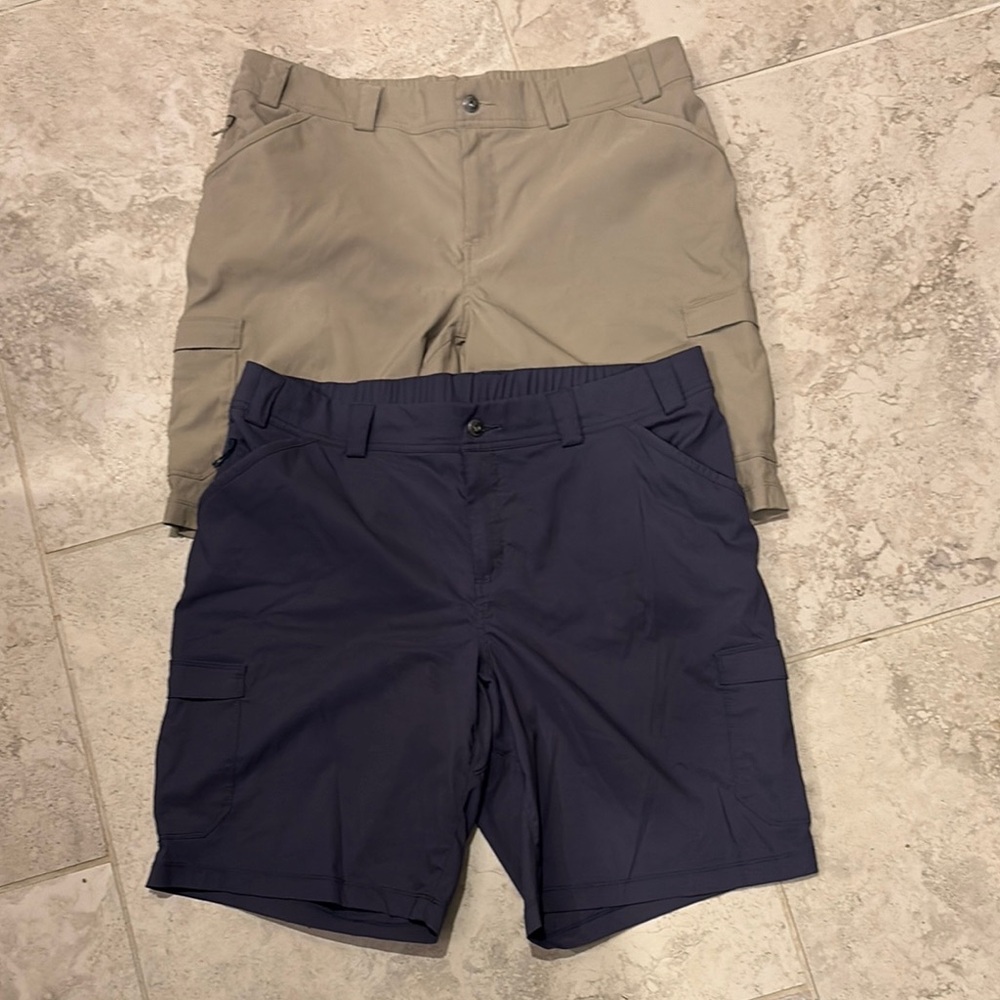 Women’s Unisex Tan and Navy Cargo Shorts